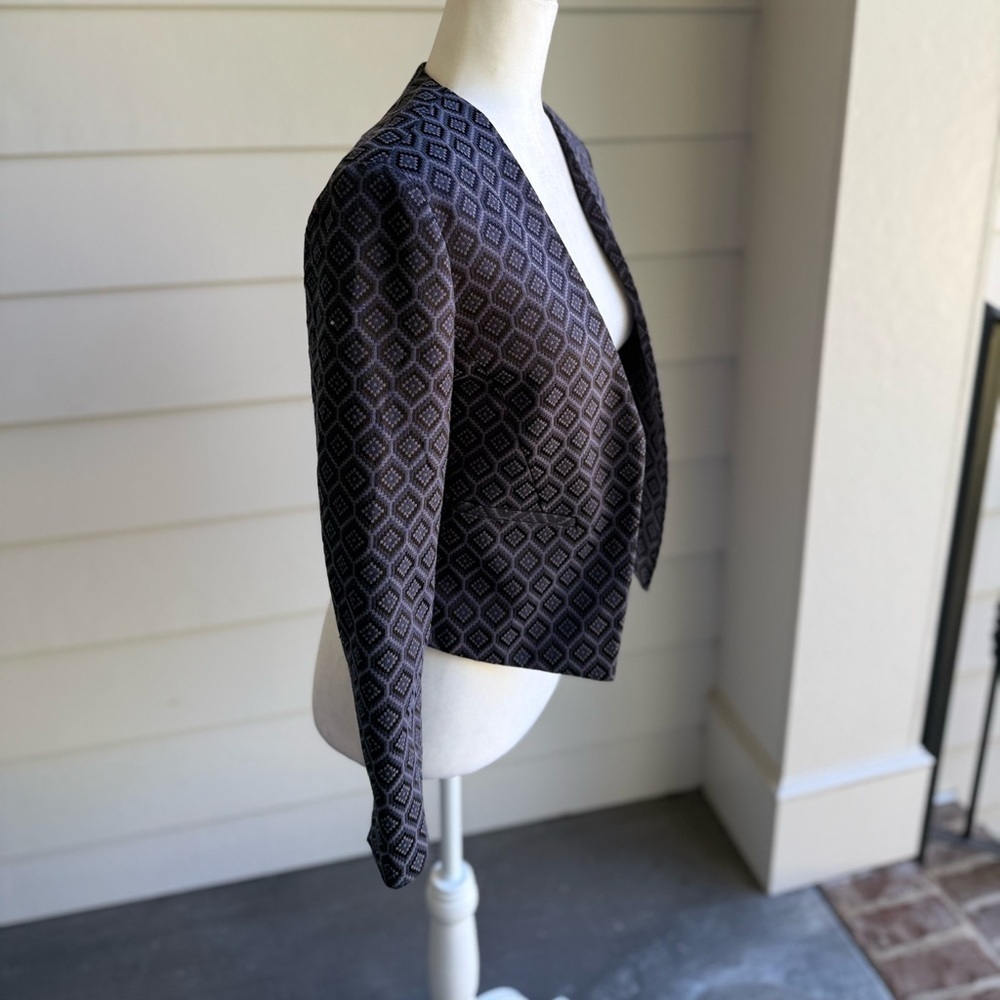 Banana Republic size 2P Geometric Patterned Black Jacket - Picture 6 of 9